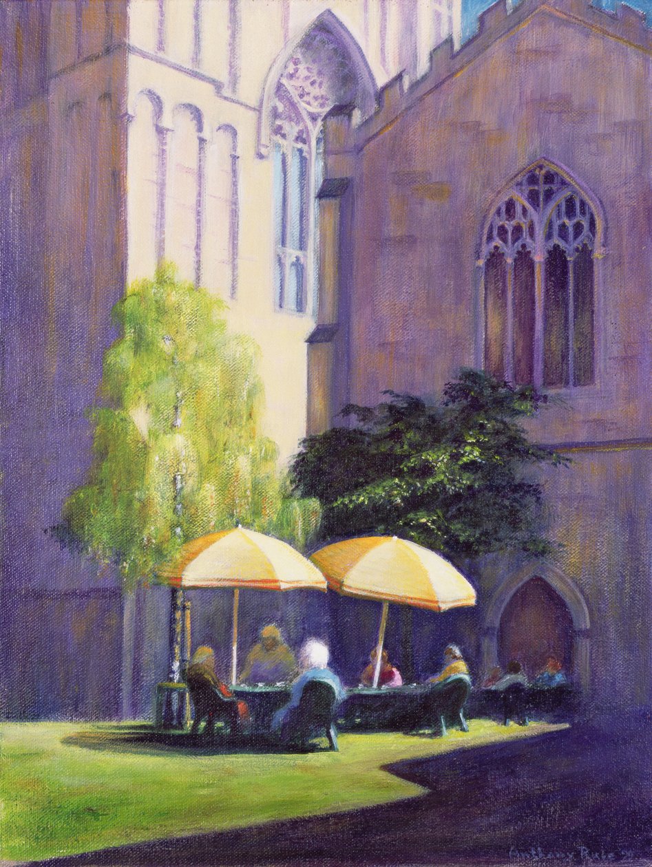 Refectory Garden, Exeter Cathedral, 1999 (akryl på papir) af Anthony Rule