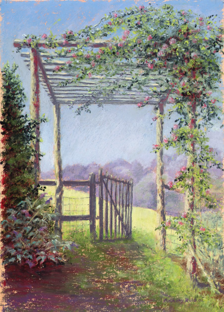 Vejen til marken, 2001 (pastel på papir) af Anthony Rule