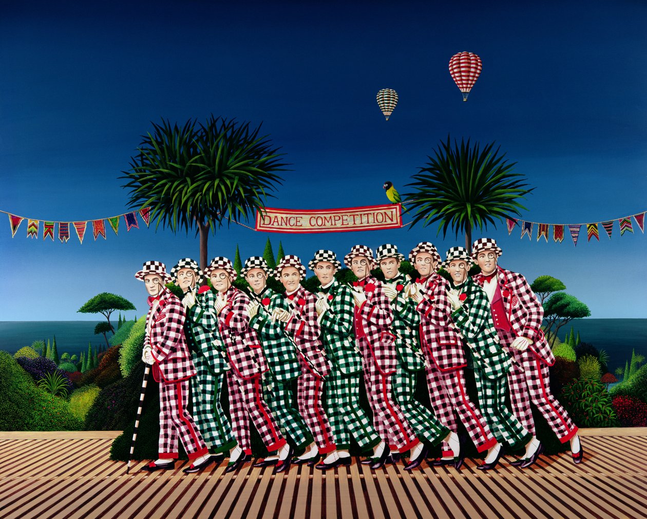 Dansekonkurrence, 1982 (akryl om bord) af Anthony Southcombe