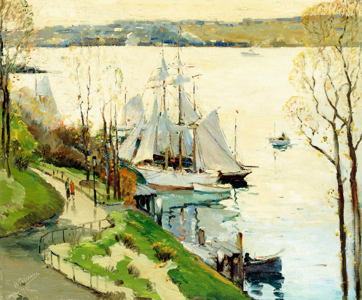 Bådbassinet på 79th Street, New York af Anthony Thieme