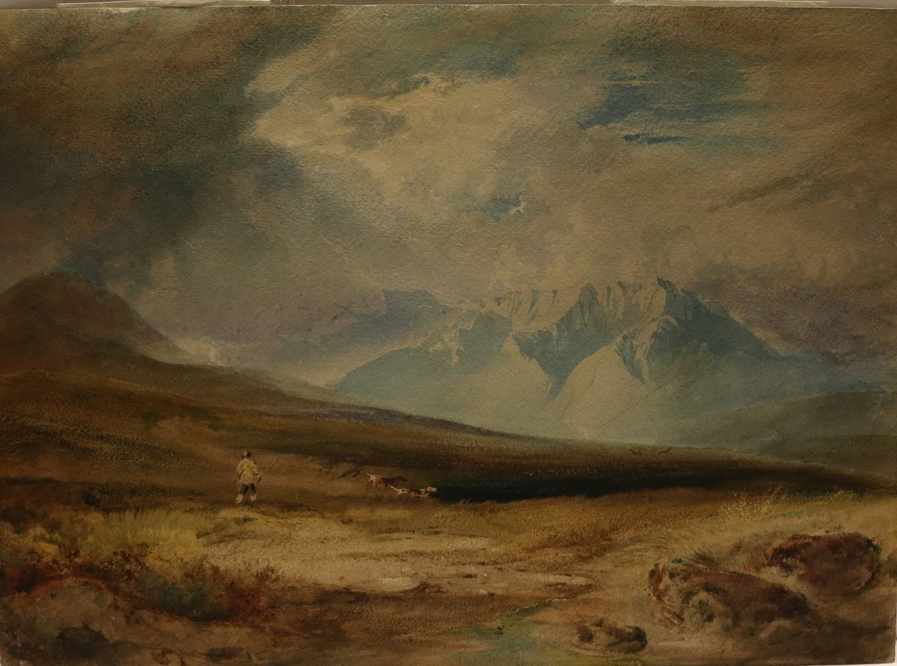 A Moorland, ukendt dato (akvarel på papir) af Anthony Vandyke Copley Fielding