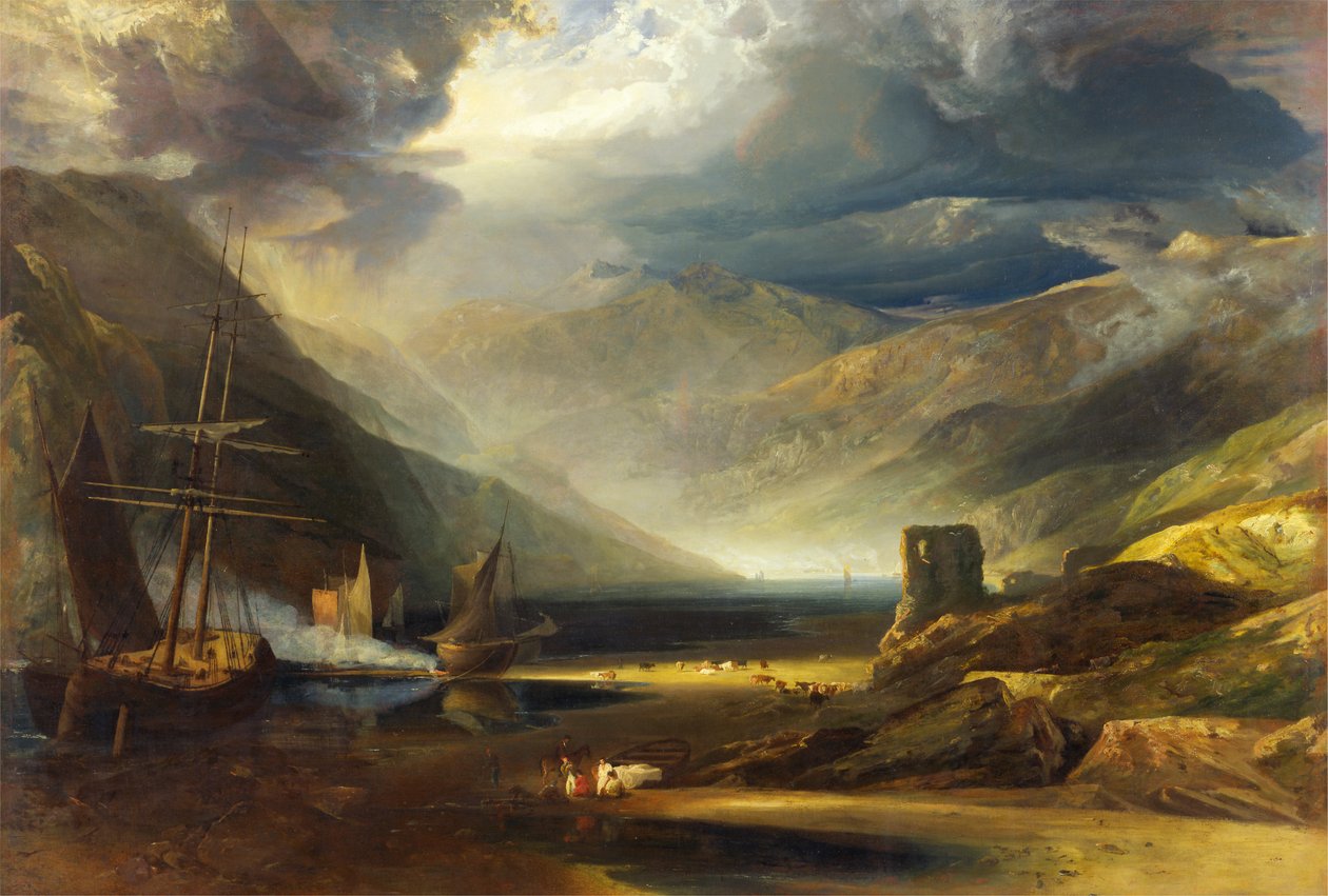 En scene ved kysten, Merionethshire - Stormen passerer af Anthony Vandyke Copley Fielding