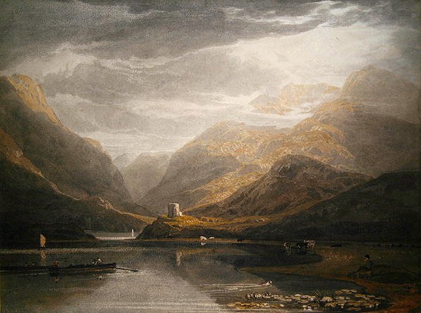 Dolbadarn Castle (akvarel på papir) af Anthony Vandyke Copley Fielding
