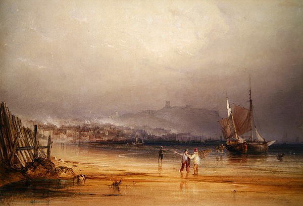 Scarborough (akvarel på papir) af Anthony Vandyke Copley Fielding