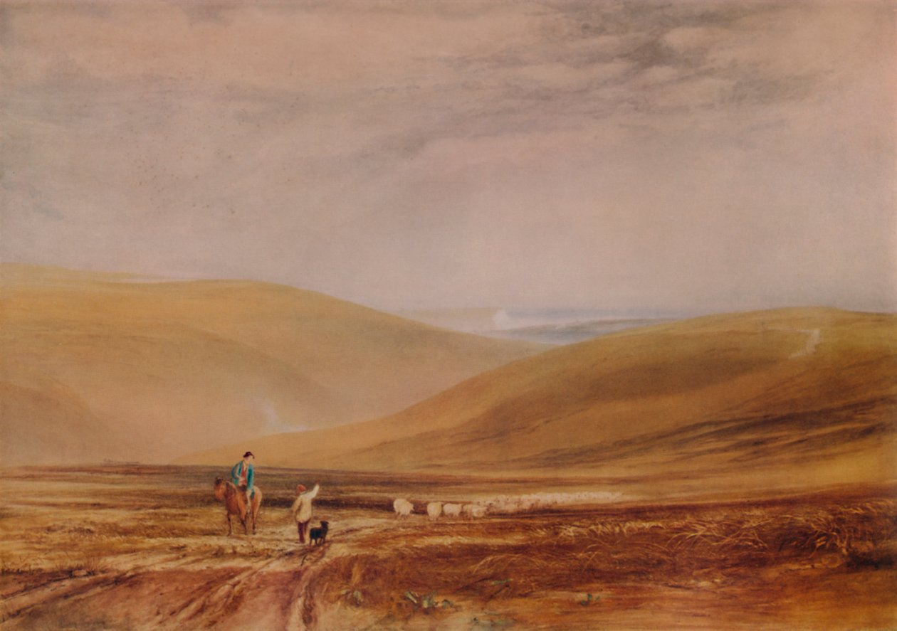 The Downs nær Beachy Head, 1844, 1935 af Anthony Vandyke Copley Fielding