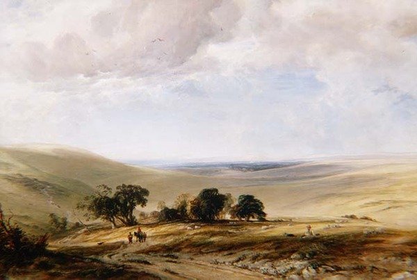 South Downs af Anthony Vandyke Copley Fielding