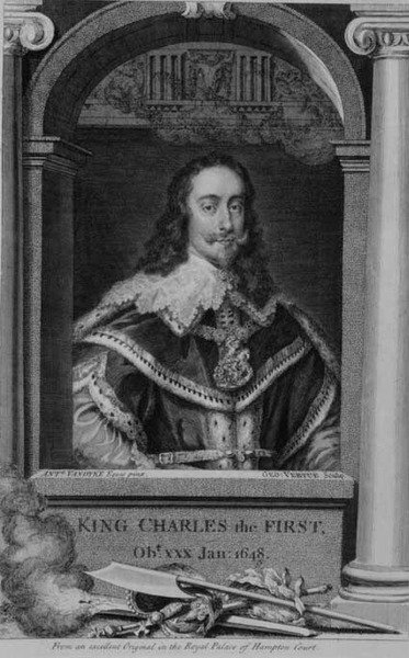 Charles I (1600-49) konge af Storbritannien og Irland fra 1625, graveret af George Vertue (1684-1756) (gravering) af Anthony van (after) Dyck