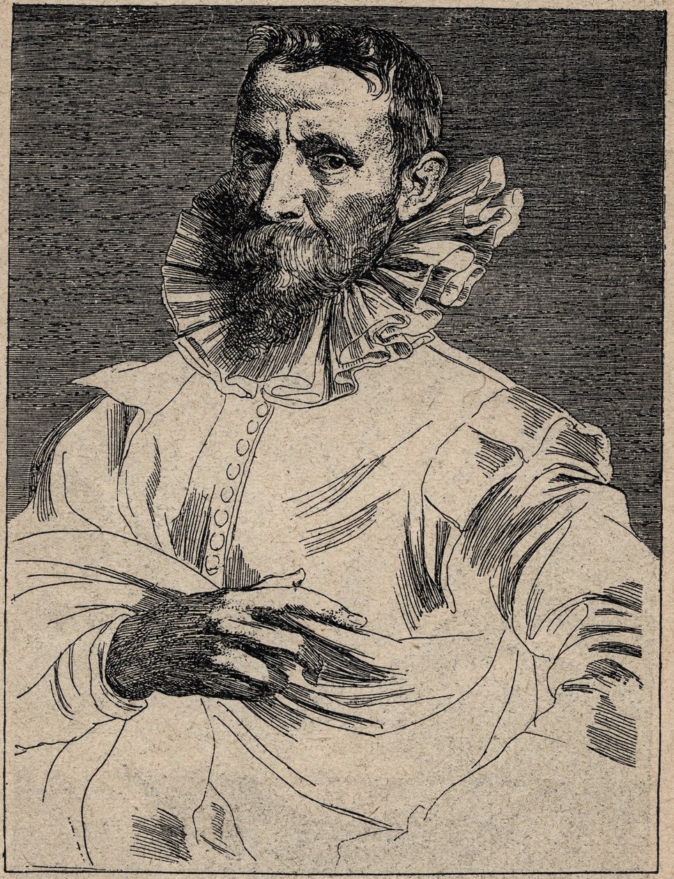 Jan Brueghel den Ældre (eller Ain, kendt som Brueghel de Velours) (1568-1625) - Jan Brueghel den Ældre - gravering efter Anthony van Dyck af Anthony van (after) Dyck