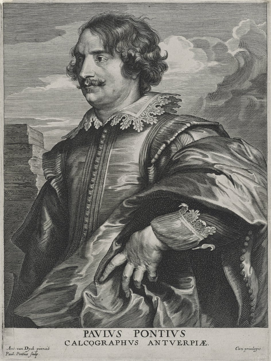 Paulus Pontius (gravering på lagt papir) af Anthony van (after) Dyck