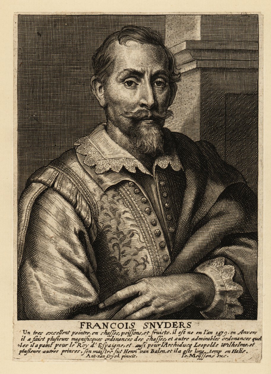 Portræt af Frans Snyders, flamsk maler af dyr, jagtscener, markedsscener og stilleben af Anthony van (after) Dyck