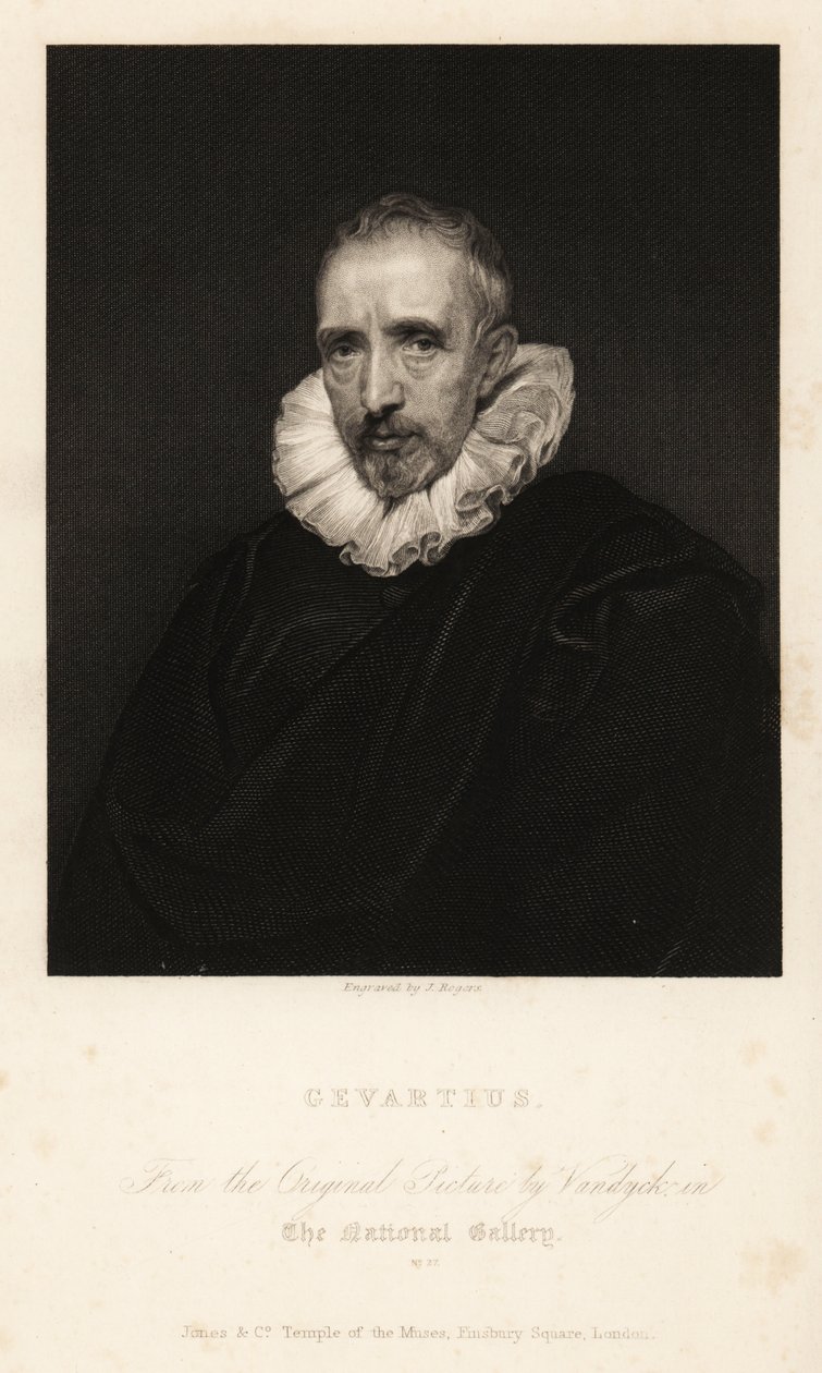 Portræt af John Gaspar Gevartius eller Jan Caspar Gevaerts, juriskonsulent i Antwerpen og filolog af Anthony van (after) Dyck