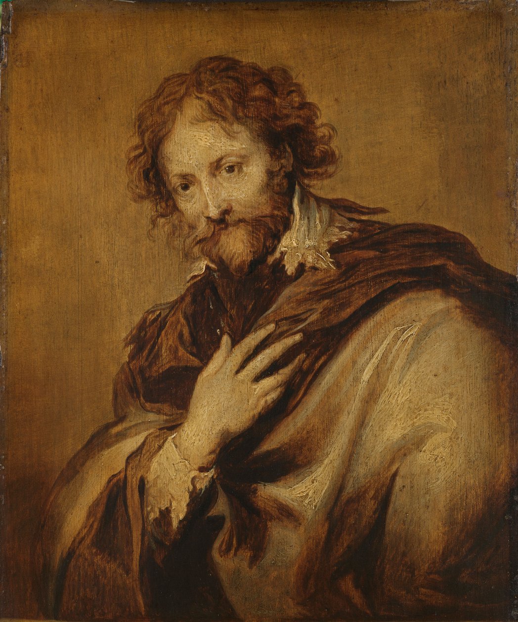 Portræt af Peter Paul Rubens (1577-1640), ca. 1630-50 (olie på panel) af Anthony van (after) Dyck