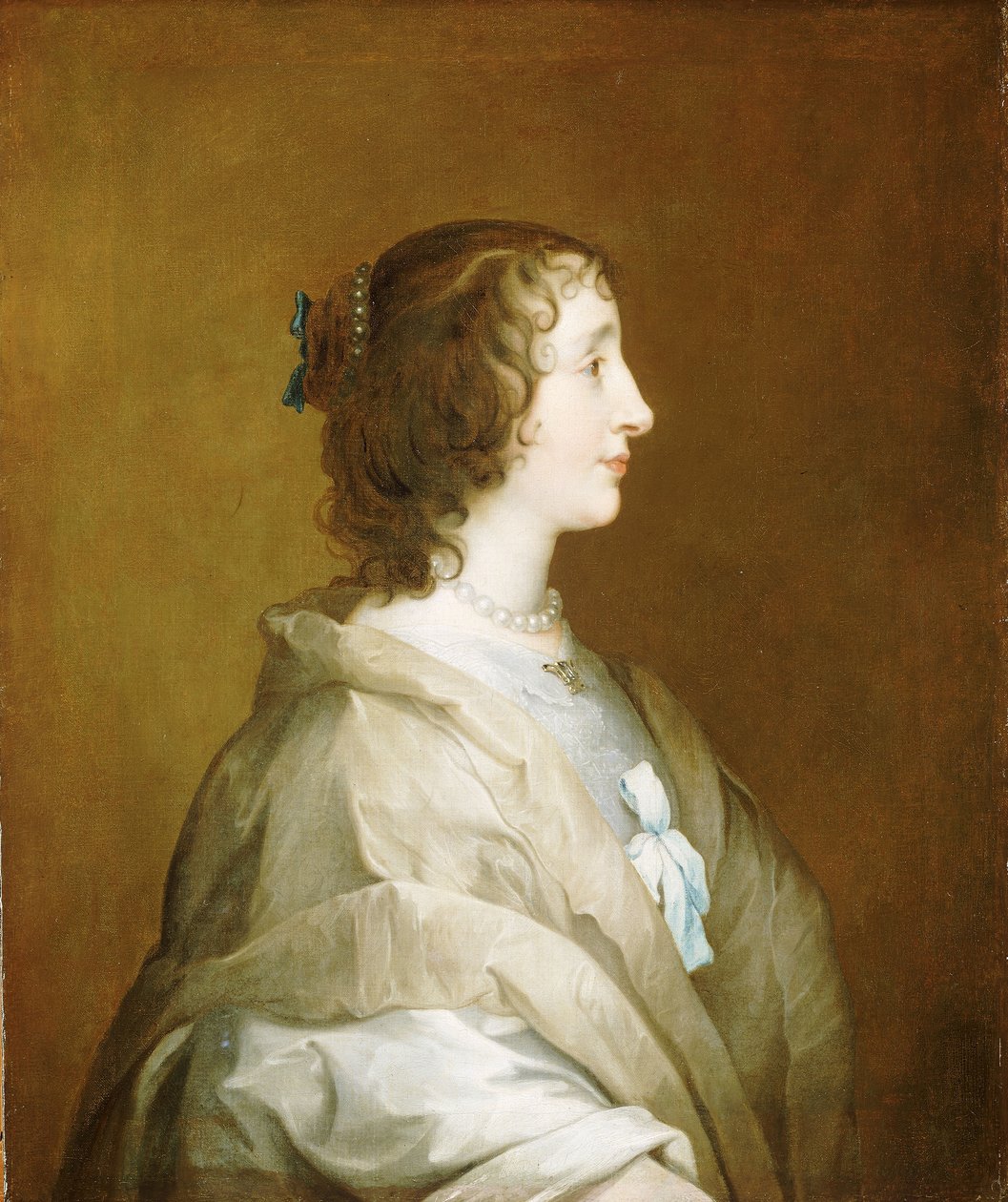 Henrietta Maria (1609-1669), ca. 1638 (olie på lærred) af Anthony van (studio of) Dyck