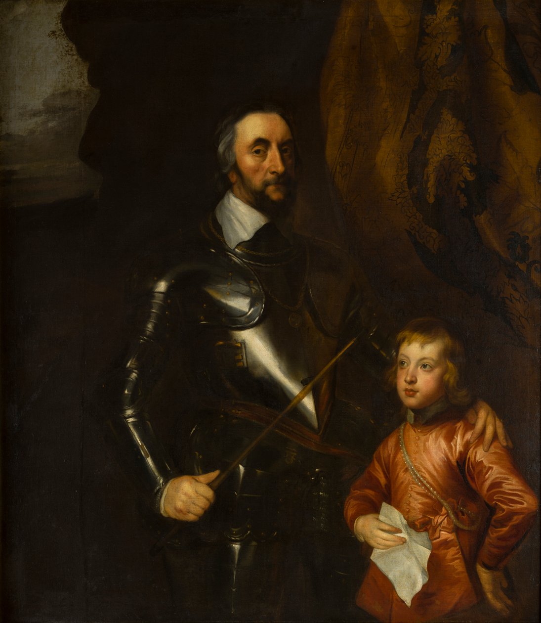 Portræt af Thomas, jarlen af Arundel med et af hans barnebarn (1592-1646), ca. 1620-41 (olie på lærred) af Anthony van (studio of) Dyck