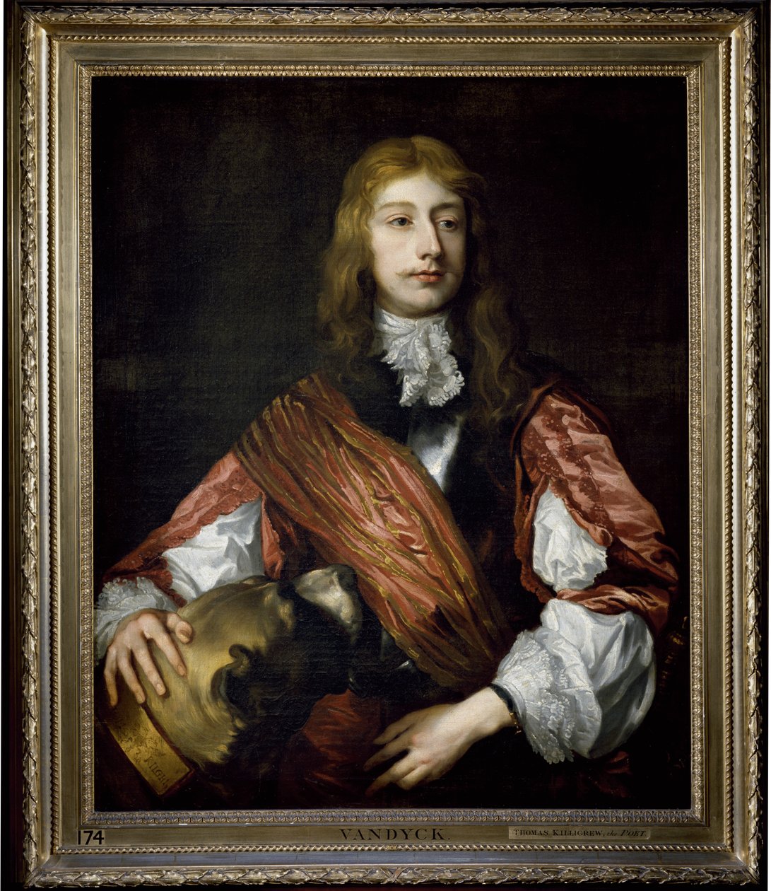 Thomas Killigrew og hans hund (olie på lærred) af Anthony van (studio of) Dyck