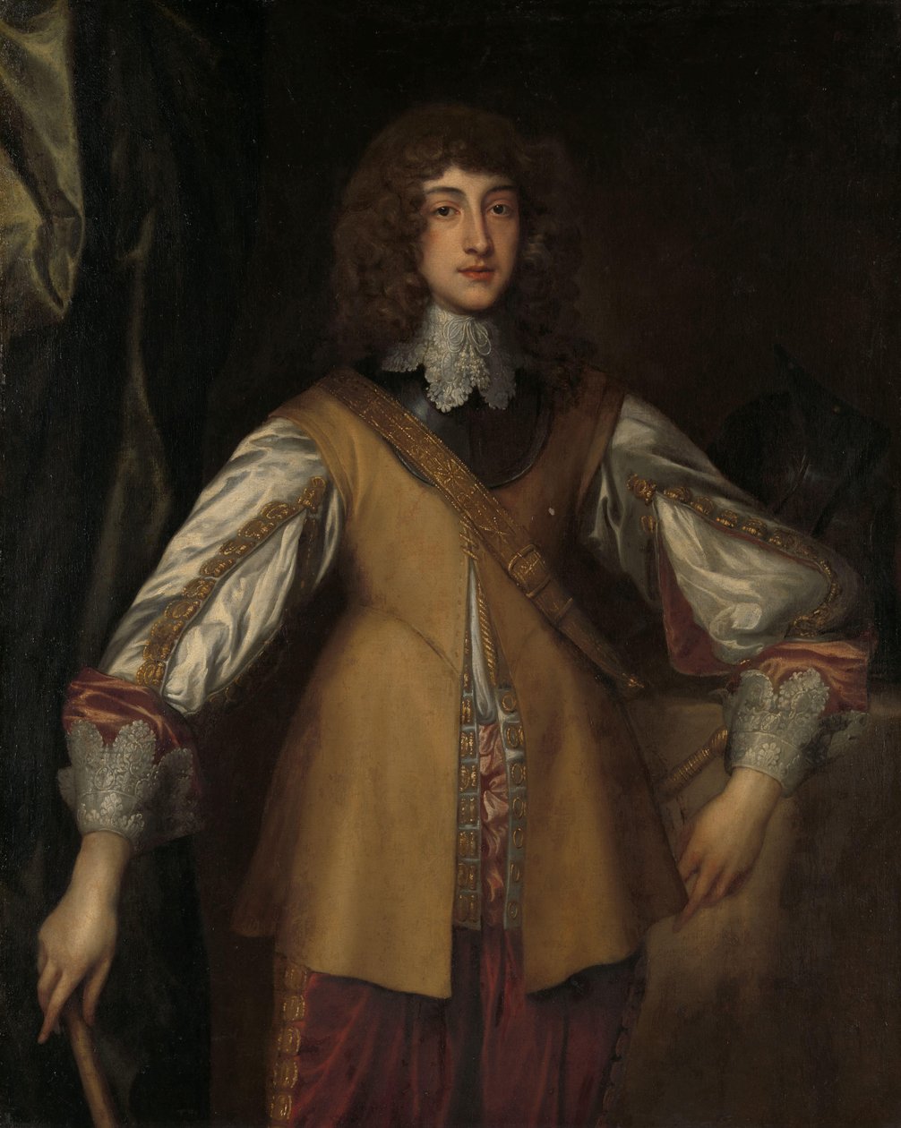 Portræt af Rupert (1619-1682), Prins-Pfalz af Rhinen, i kampdragt af Anthony van Dyck (copy after)