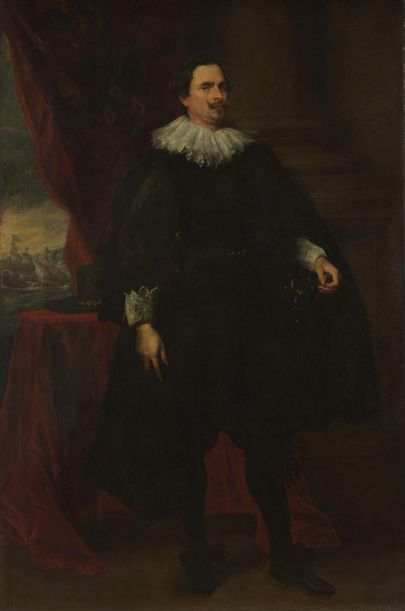 Portræt af et mandligt medlem af Van der Borcht-familien af Anthony van Dyck (follower of)