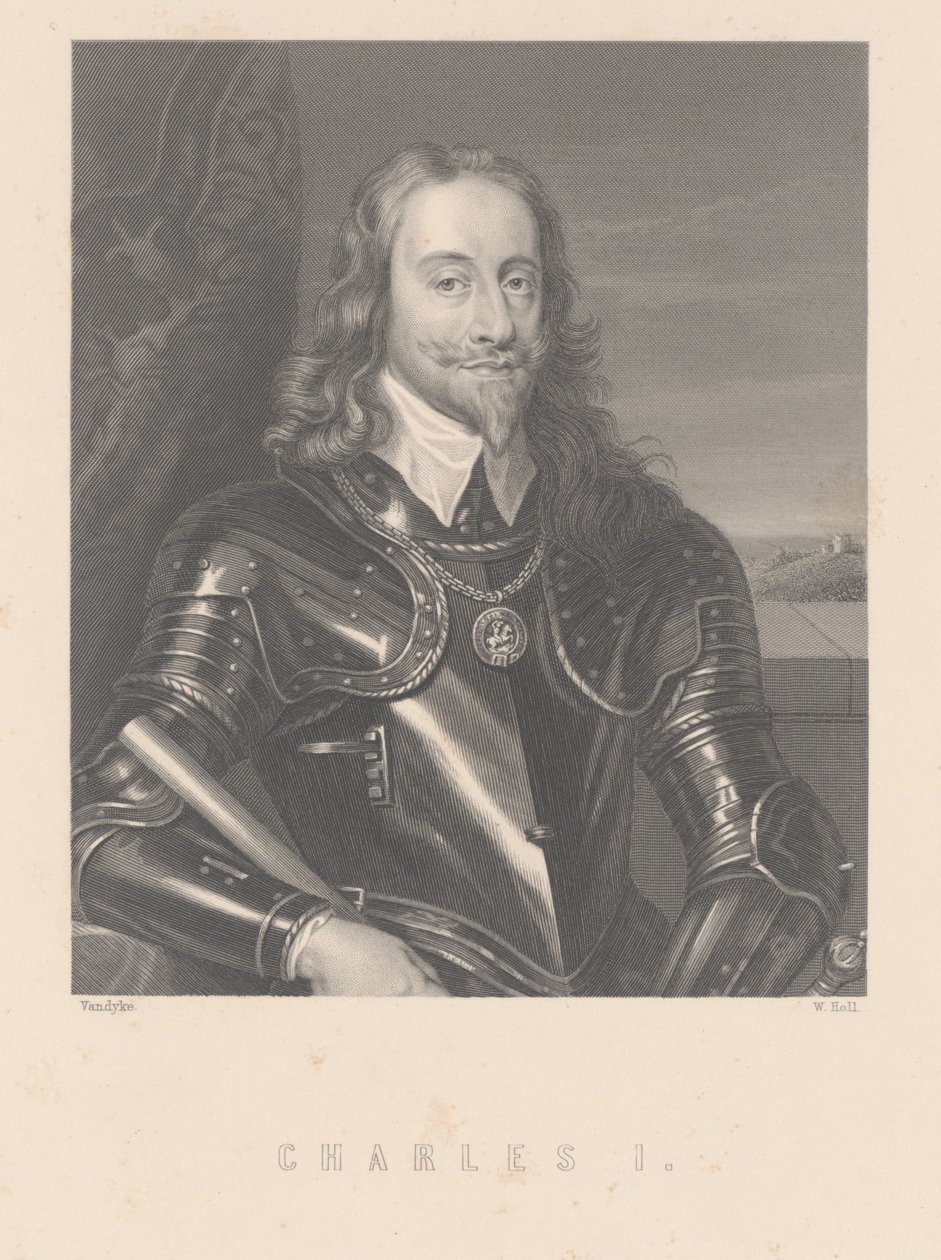 Charles I, graveret af W. Hall af Anthony van Dyck