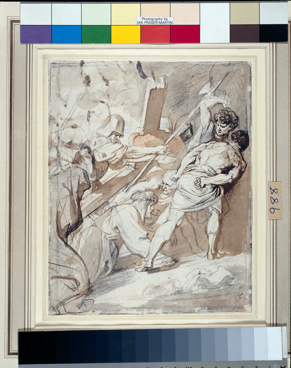Kristus bærer korset (pen og blæk med vask over kridt på papir) af Anthony van Dyck