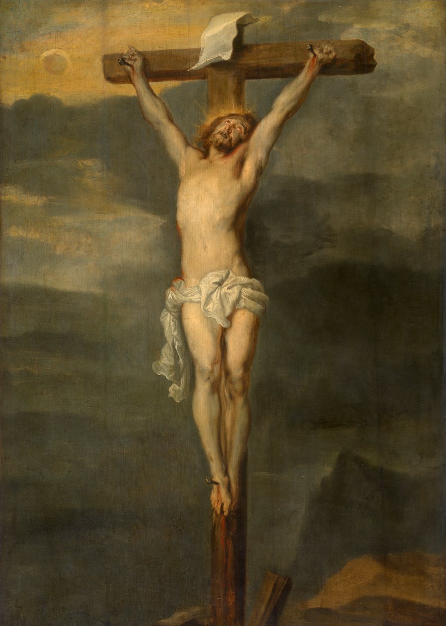 Kristus på korset (olie på panel) af Anthony van Dyck