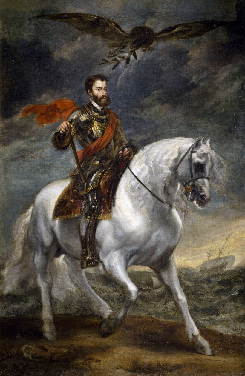 Rytterportræt af Charles V (1500-1558), af Anthony van Dyck, olie på lærred af Anthony van Dyck
