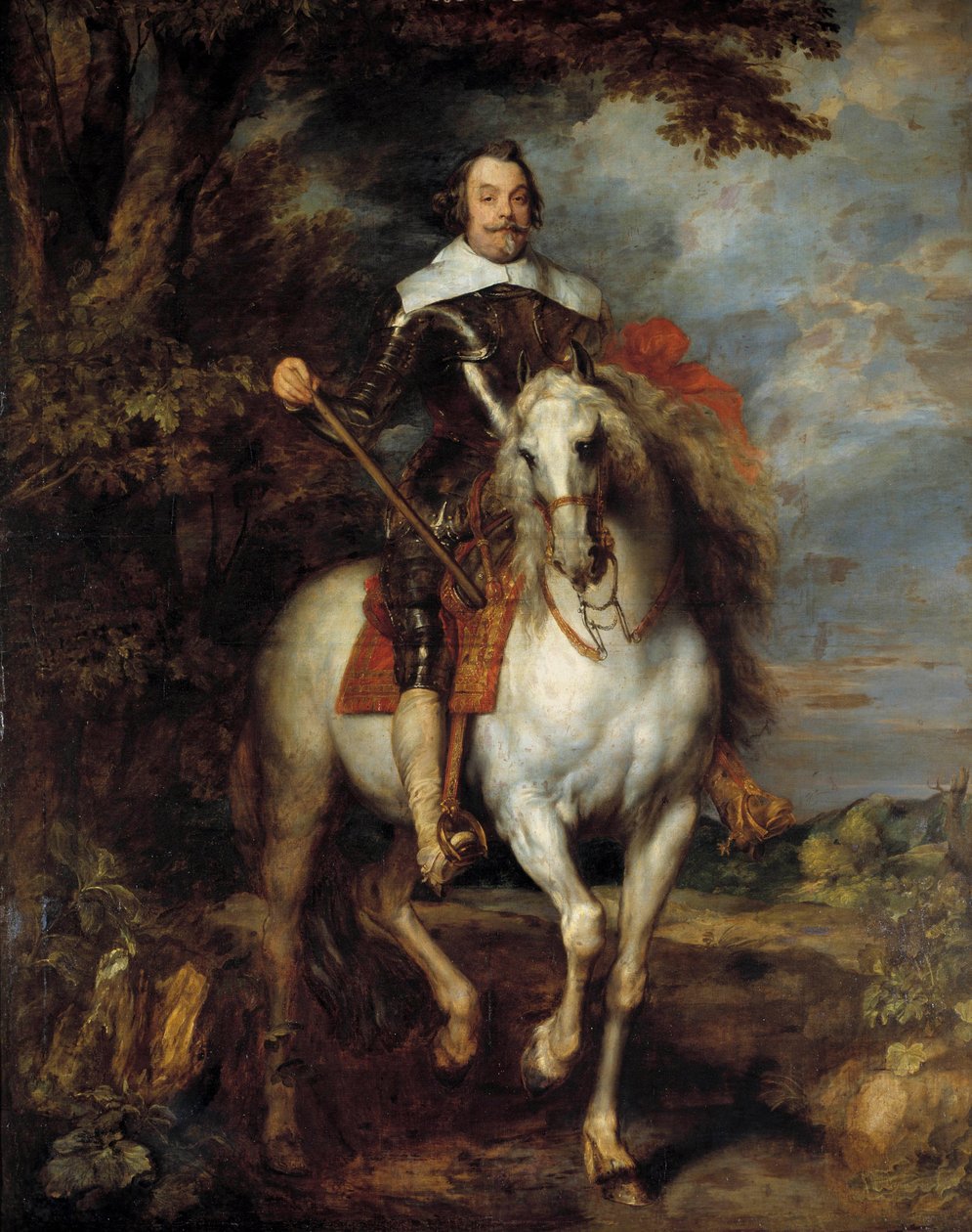 Rytterportræt af Don Francisco de Moncada (1586-1635), grev Dossuna, ambassadør for kong Filip IV af Spanien i Bruxelles Maleri af Anton (Antoon eller Anthony) van Dyck (1599-1641) 1600-tallet søn. 3,05x2,42 m - Ridesportræt af Don Francisco de af Anthony van Dyck