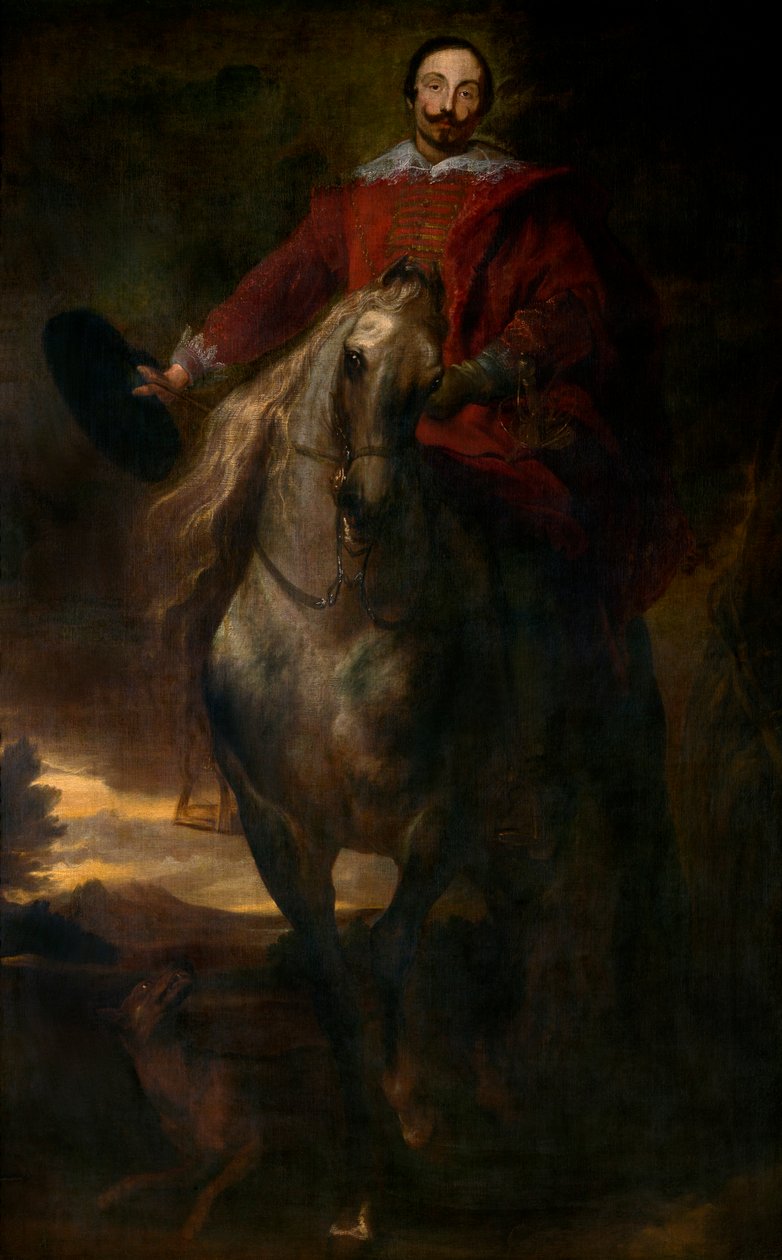 Ridesportræt af maleren Cornelis de Wael (olie på lærred) af Anthony van Dyck