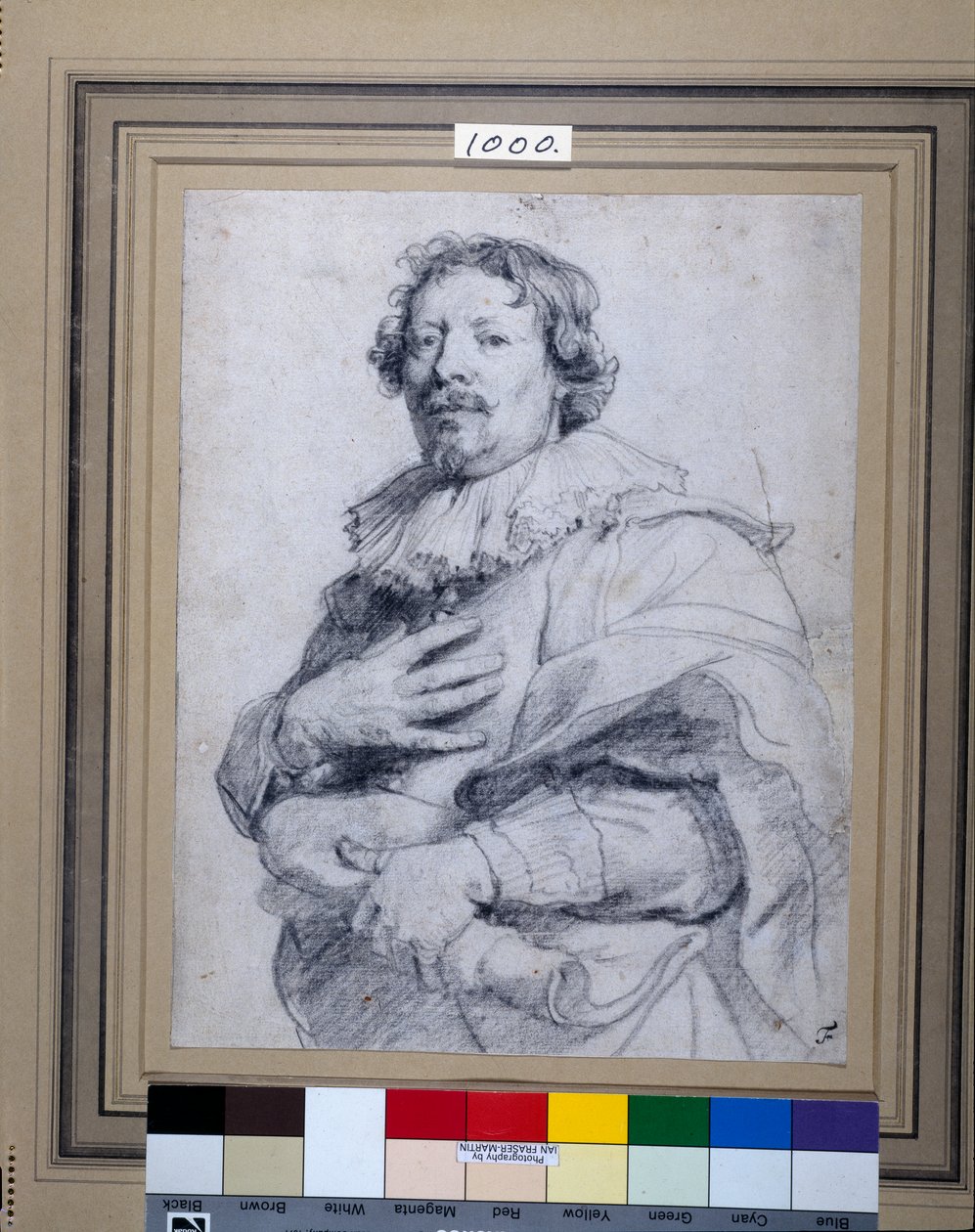Gaspard de Crayer (sort kridt på hvidt papir) af Anthony van Dyck