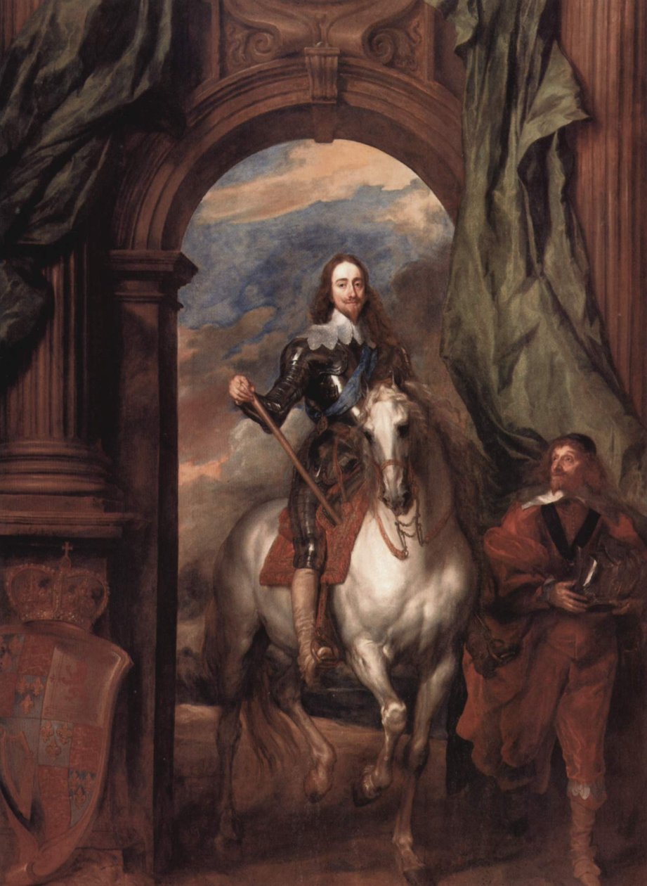 Tysk: Portræt af Charles I, konge af England, til hest med sin rytter St Antoine Charles I (1600-1649) med M. de St Antoine af Anthony van Dyck