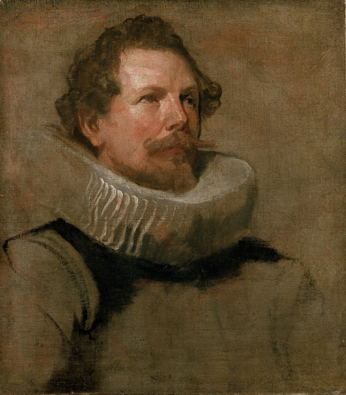 Hovedet af en skægget mand iført en Wheel Ruff, 1600-tallet af Anthony van Dyck