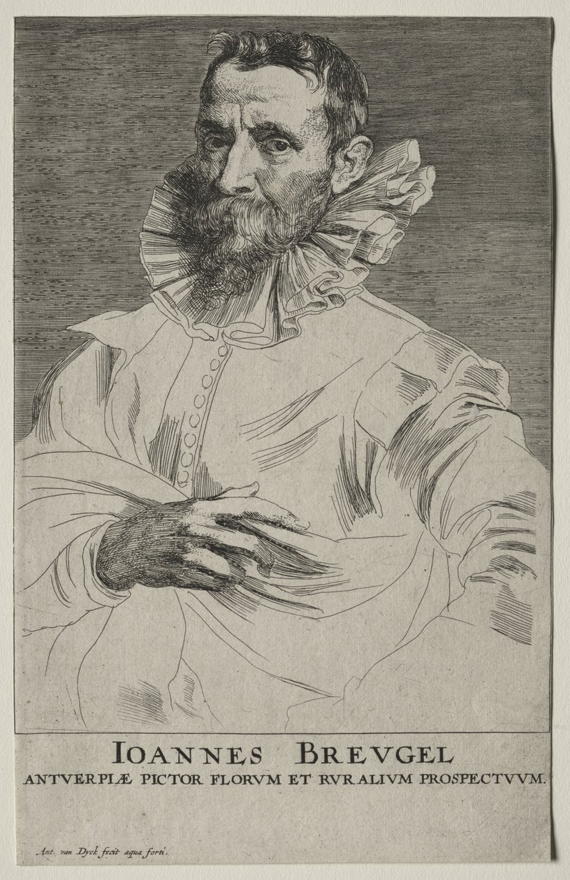 Portræt af Jan Brueghel af Anthony van Dyck