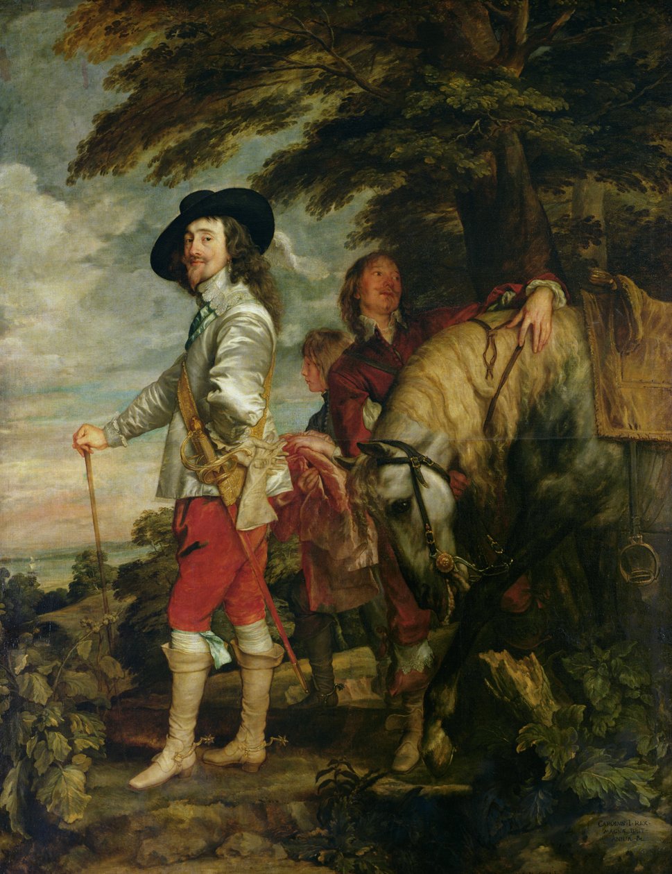 Kong Charles I (1600-49) af England på jagt, c.1635 af Anthony van Dyck