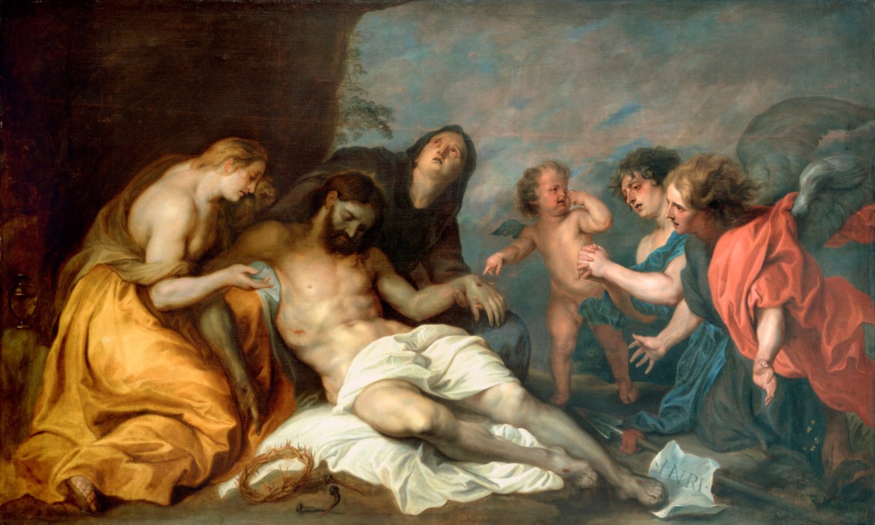 ""Lamentation sur la mort du christ"" (Klagsangen over Kristus) Maleri af Anthony (Anton eller Antoon) Van Dyck (1599-1641) Olie på lærred ca 1637-1640 Dim 156,5x257 cm Museo de Bellas Artes de Bilbao af Anthony van Dyck