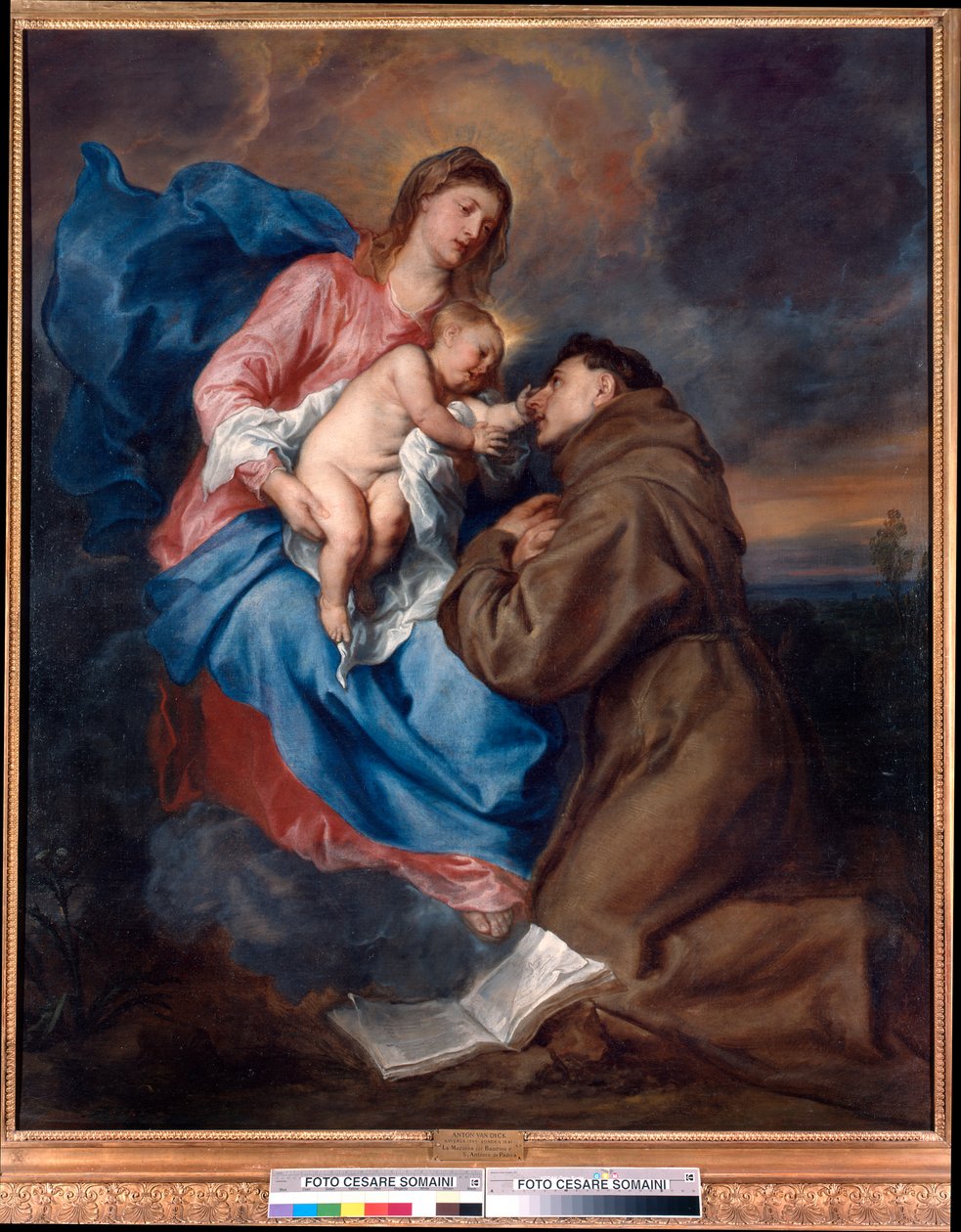 Madonna og barn med Sankt Antonius af Padova af Anthony van Dyck