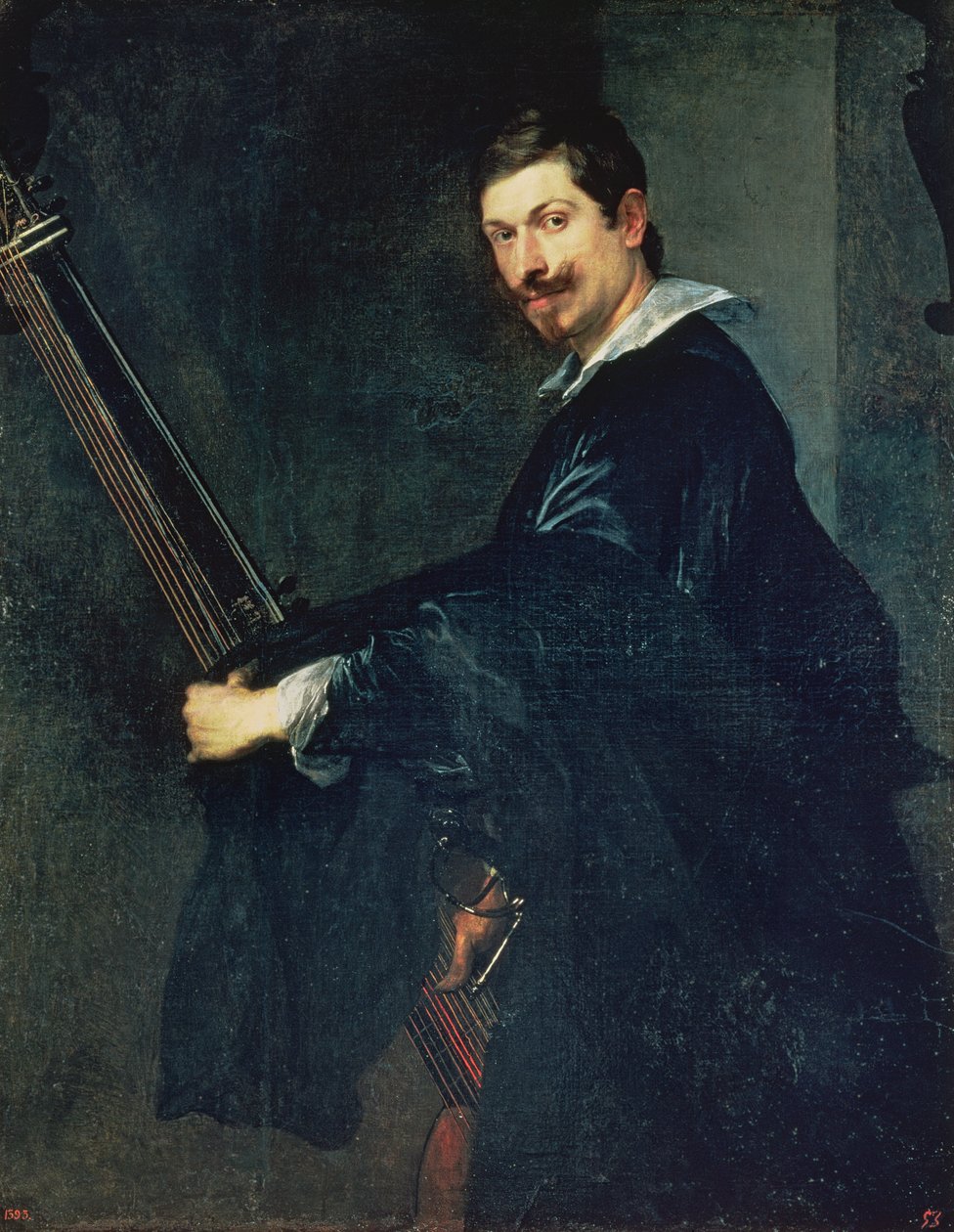 Mand med lut, portræt af musikeren Jacob Gaultier, lutenist ved det engelske hof af Anthony van Dyck