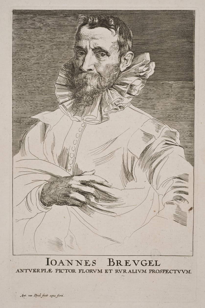 Portræt af Jan Brueghel den Ældre af Anthony van Dyck