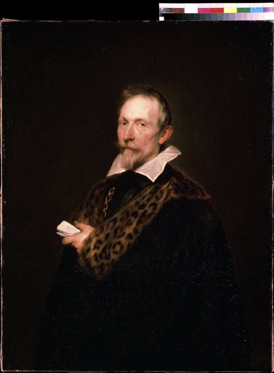 ""Portræt af diplomaten og intellektuelle Jan Van der Wouver (Waverius) (1574-1636)"" Maleri af Antoine van Dyck (eller Athony eller Antoon, Anton eller Anthonis af Anthony van Dyck