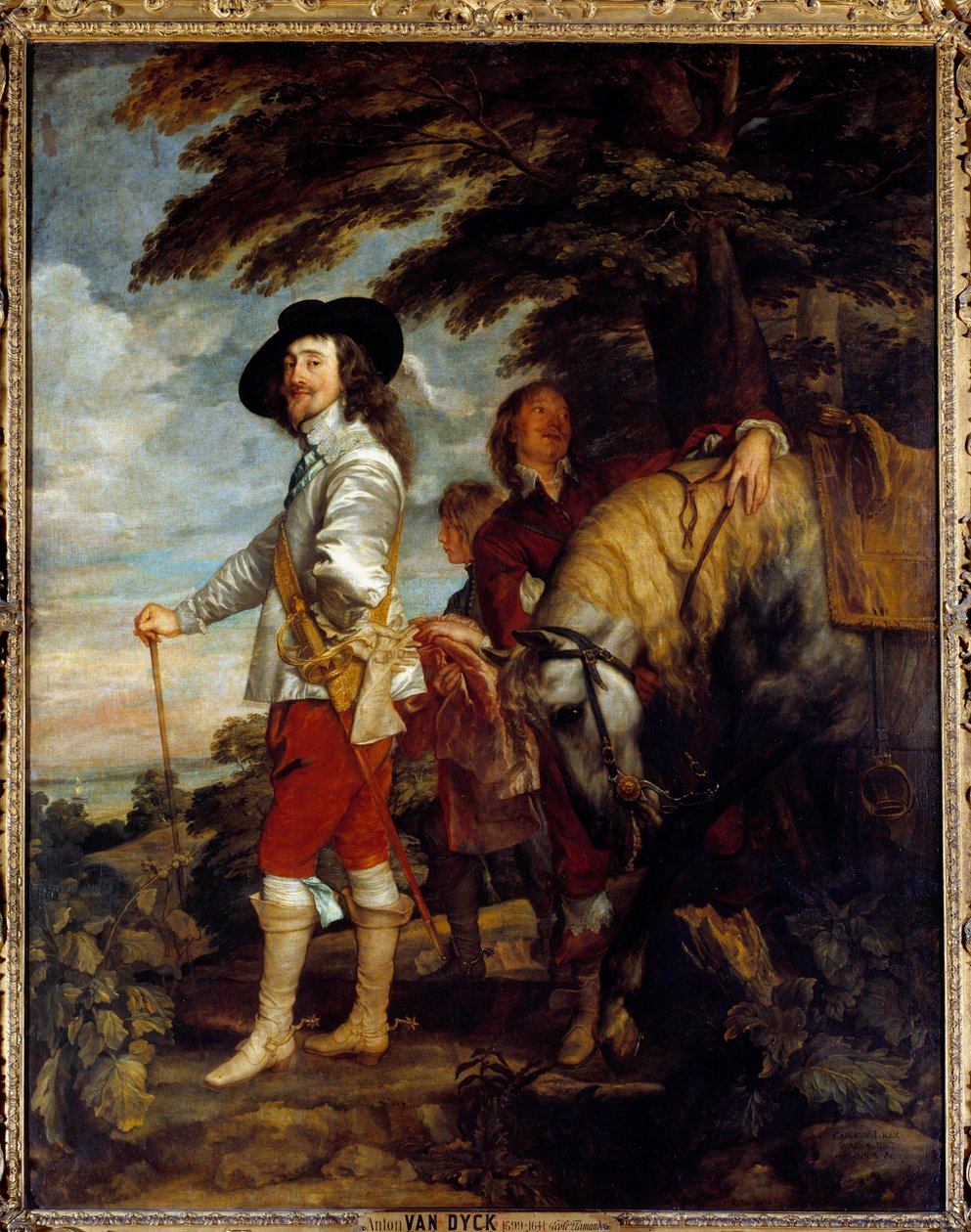 Portræt af Charles I Stuart (1600 - 1649), konge af England, på jagt. Maleri af Anton Van Dyck (1599-1641), flamsk skole af Anthony van Dyck