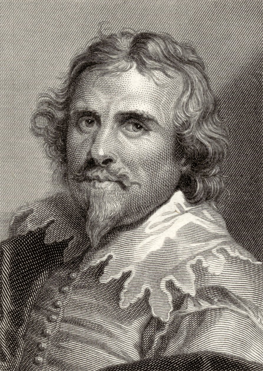 Portræt af Daniel Mytens (ca. 1590-1648) graveret af Edward Smith (gravering) af Anthony van Dyck