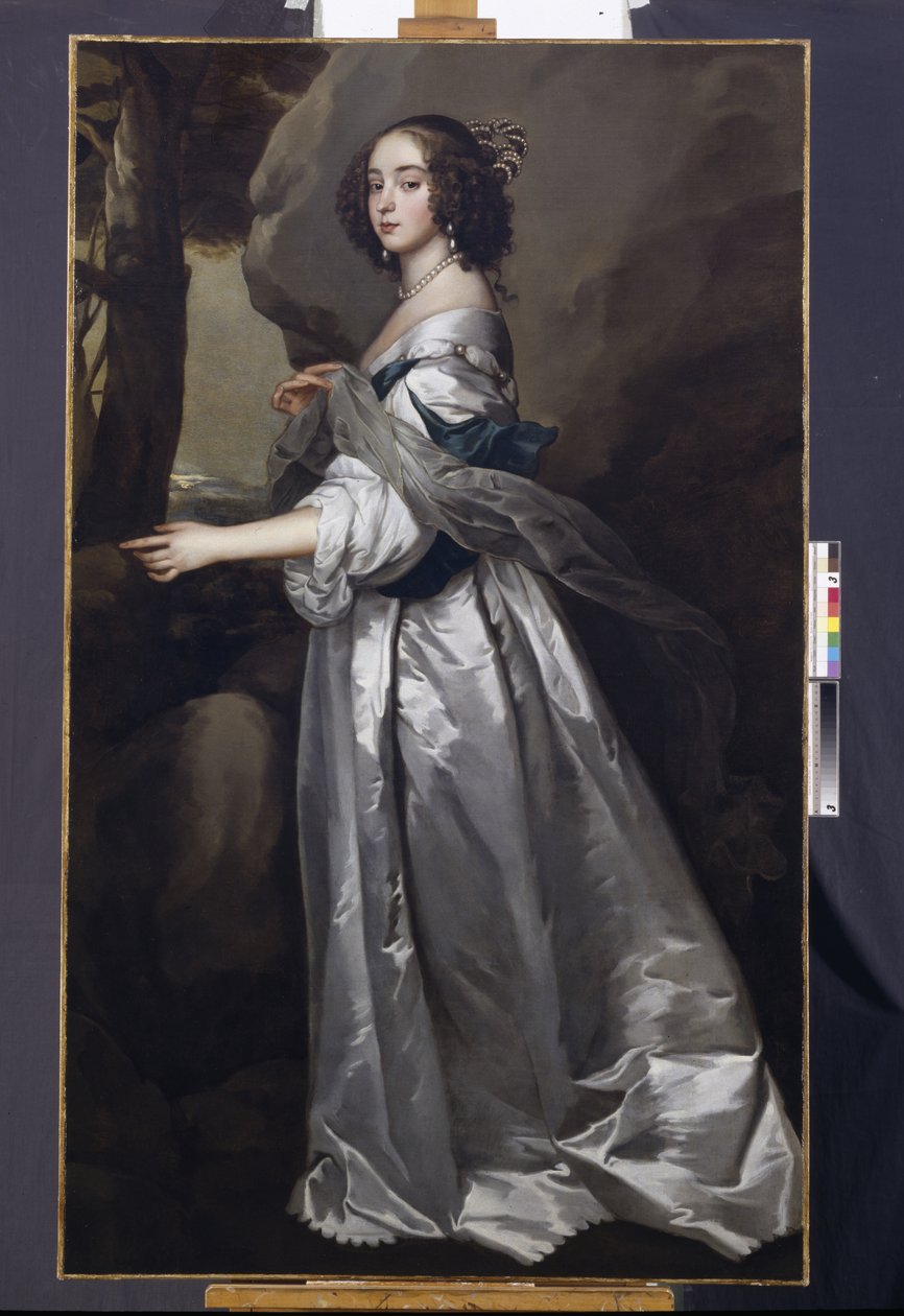 Portræt af Lady Frances Cranfield, Lady Buckhurst, senere grevinde af Dorset, ca. 1637-50 (olie på lærred) af Anthony van Dyck