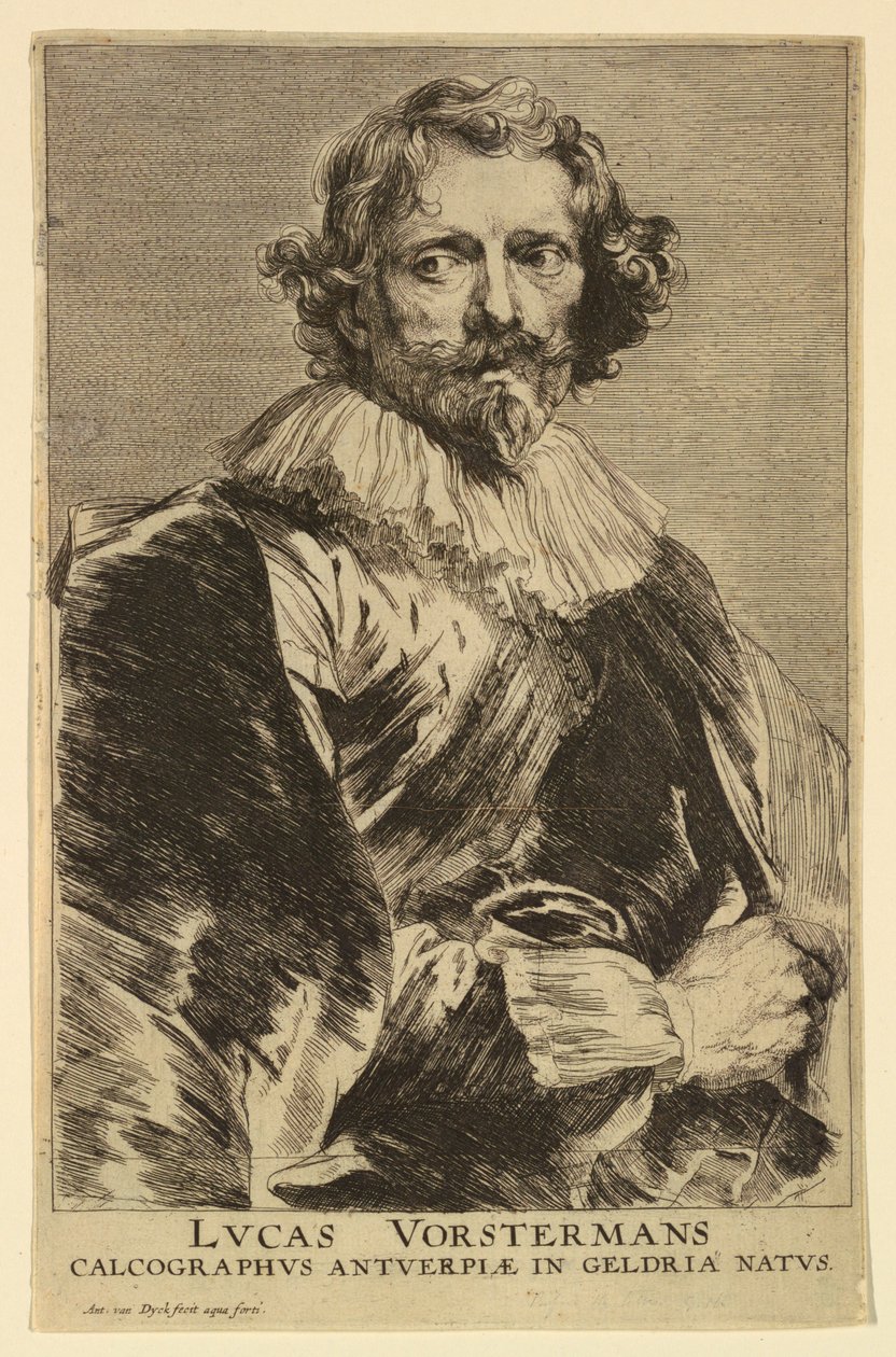 Portræt af Lucas Vorsterman I, fra Icons of Princes of Men af Anthony van Dyck