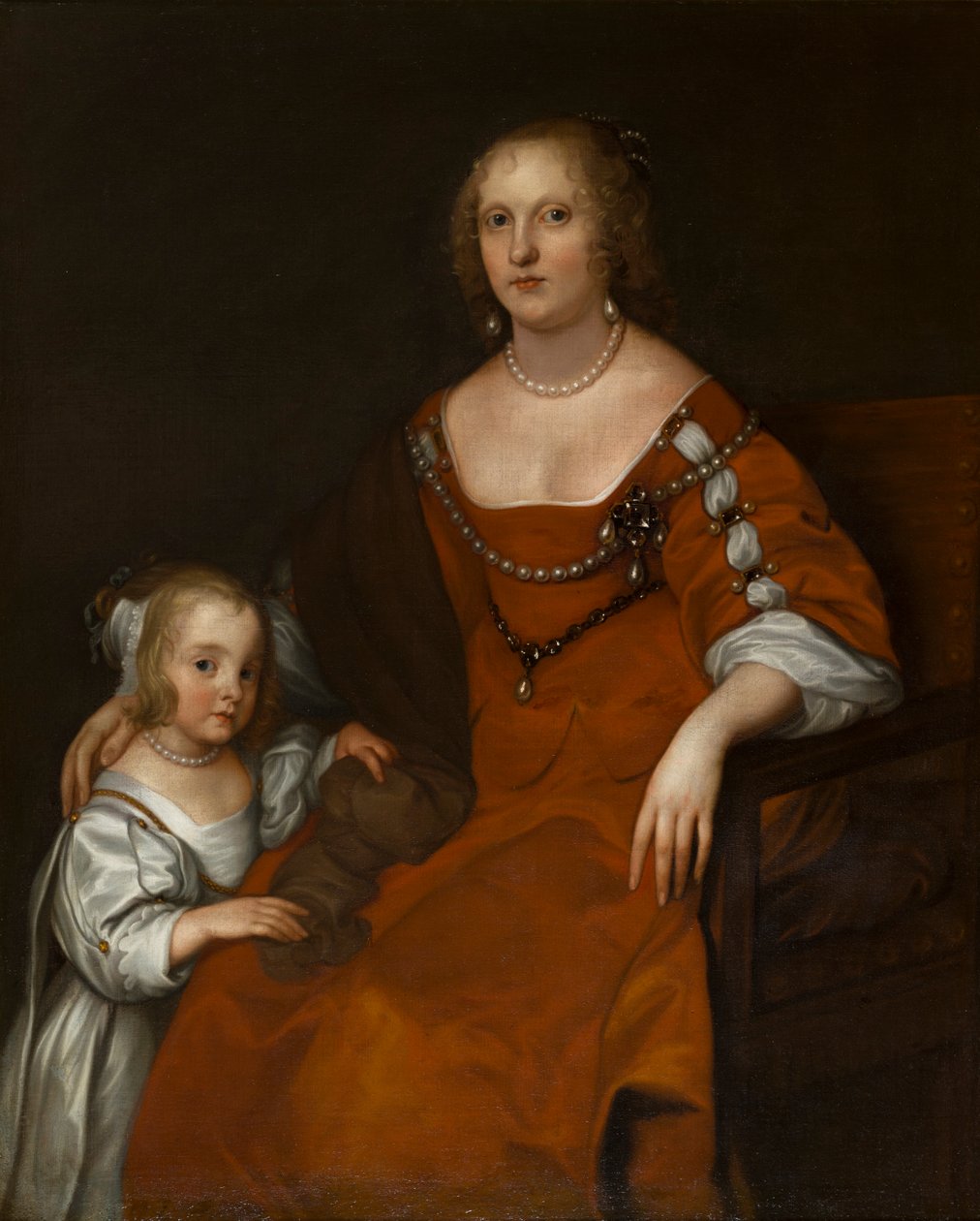 Portræt af Margaret Howard, grevinde af Carlisle (1618-1664) og Lady Diana Russell, der blev Lady Allington (1652-1701), ca. 1654-53 (olie på lærred) af Anthony van Dyck