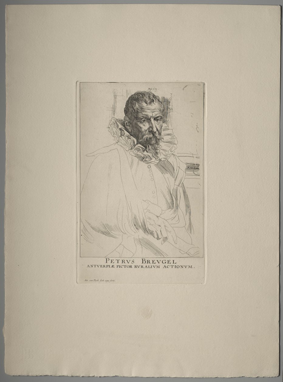 Portræt af Pieter Brueghel. af Anthony van Dyck