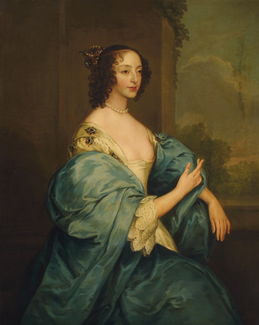 Portræt af Dronning Henrietta Maria af Anthony van Dyck
