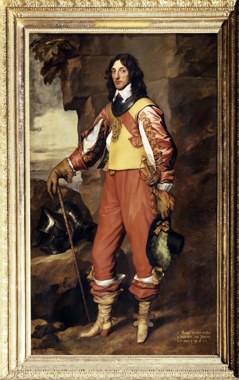 Portræt af Sir Thomas Wharton. Han bærer strømpebåndsordenen. Maleri af Anthony (Anthonis, Anthony, Anton eller Antoon) van Dyck (1599-1641) af Anthony van Dyck