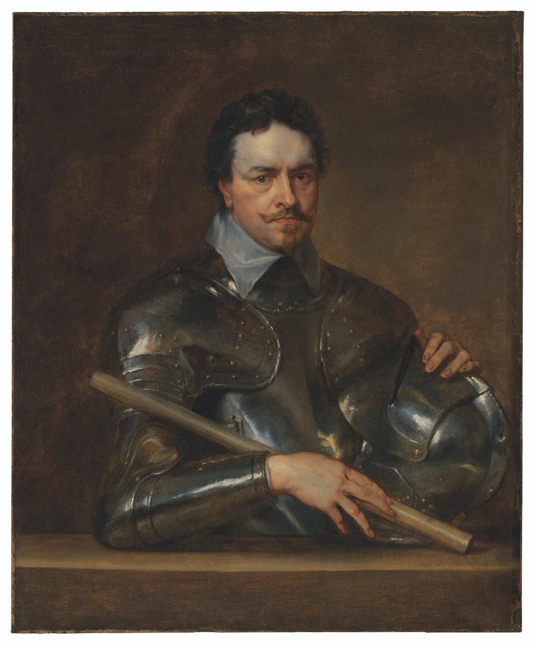 Portræt af Thomas Wentworth, 1. jarl af Strafford (1593-1641), halvfigur, i rustning af Anthony van Dyck