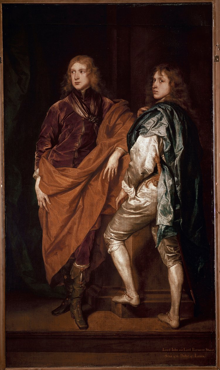 Portræt af to engelske herrer maleri fra skolen af Antonie Van Dyck af Anthony van Dyck