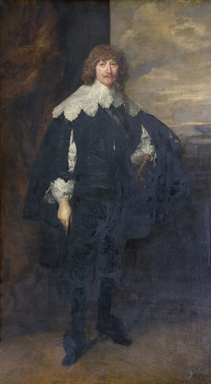 Portræt af William Cavendish, ændret med blåt skær af Anthony van Dyck