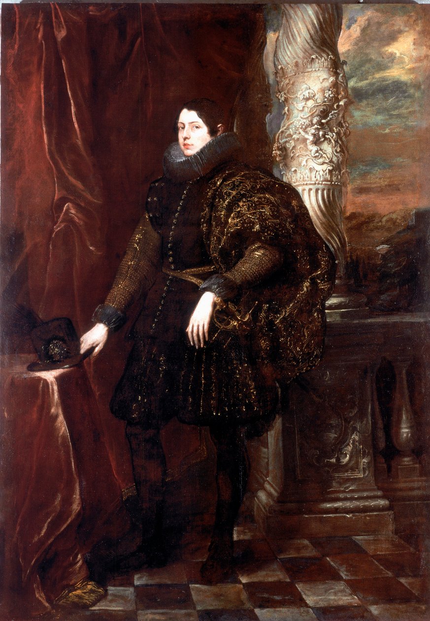 Portræt af en gentleman af Spinola-familien eller portræt af en ung patricier Maleri af Antonie Van Dyck (1599-1641) 1623-1625 ca. Sol. 243x170 cm Genes, Galleria di Palazzo Rosso af Anthony van Dyck
