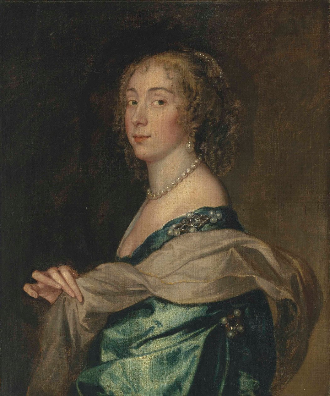 Portræt af en dame, som menes at være Penelope, Lady Bayning (1620-1647), senere Lady Herbert af Anthony van Dyck